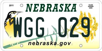 NE license plate WGG029