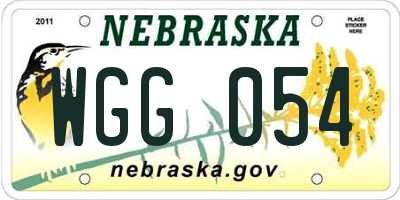 NE license plate WGG054