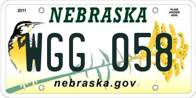 NE license plate WGG058