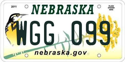 NE license plate WGG099