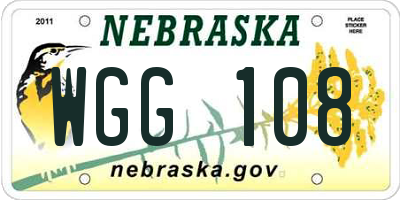 NE license plate WGG108