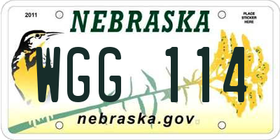 NE license plate WGG114