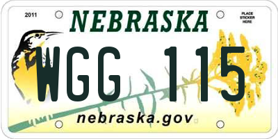 NE license plate WGG115