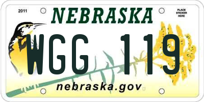 NE license plate WGG119