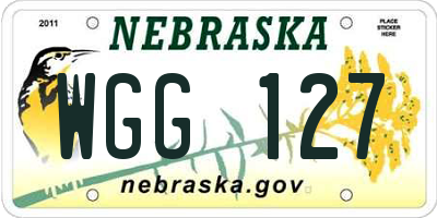 NE license plate WGG127