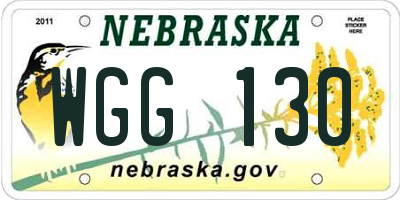 NE license plate WGG130