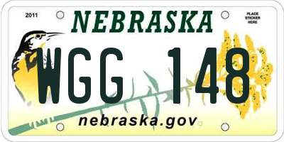NE license plate WGG148
