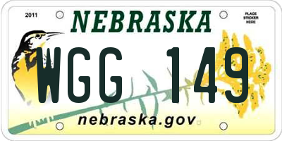 NE license plate WGG149