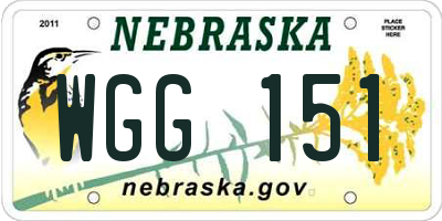 NE license plate WGG151