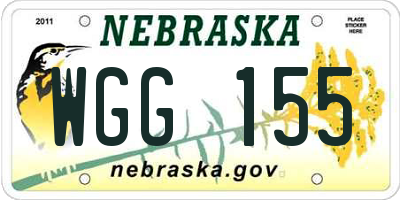 NE license plate WGG155