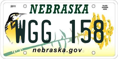 NE license plate WGG158