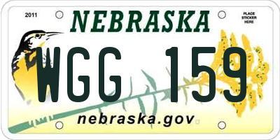 NE license plate WGG159