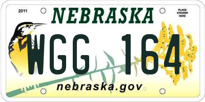 NE license plate WGG164