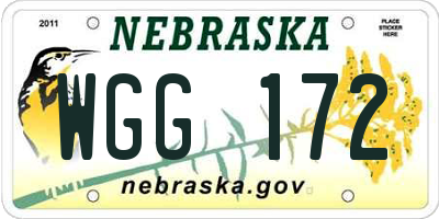NE license plate WGG172
