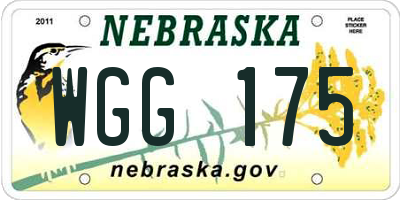 NE license plate WGG175
