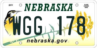 NE license plate WGG178