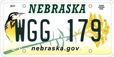 NE license plate WGG179