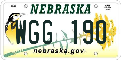 NE license plate WGG190