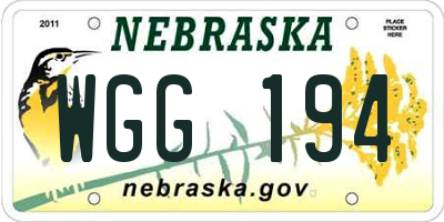 NE license plate WGG194