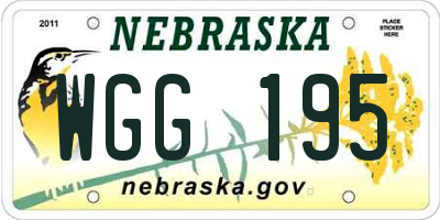 NE license plate WGG195