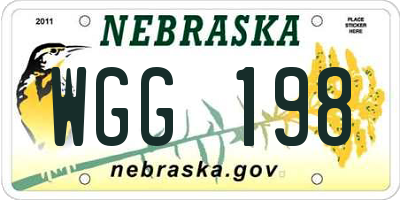 NE license plate WGG198