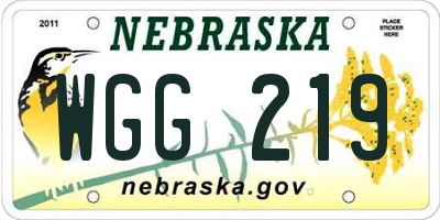 NE license plate WGG219