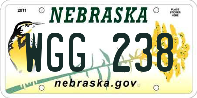 NE license plate WGG238