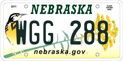 NE license plate WGG288