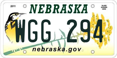 NE license plate WGG294