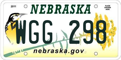 NE license plate WGG298