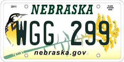 NE license plate WGG299