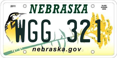 NE license plate WGG321