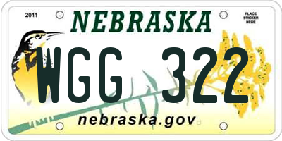 NE license plate WGG322