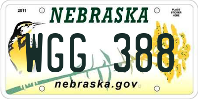 NE license plate WGG388