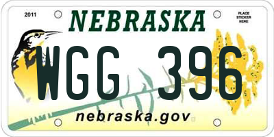 NE license plate WGG396