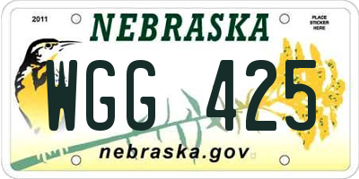 NE license plate WGG425