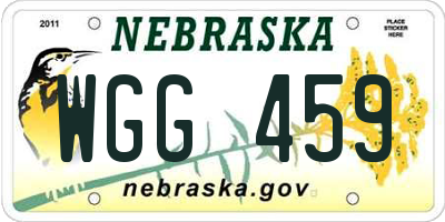 NE license plate WGG459