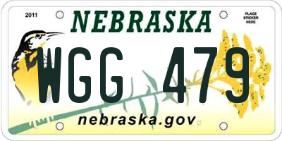 NE license plate WGG479