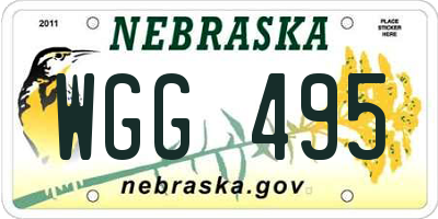 NE license plate WGG495