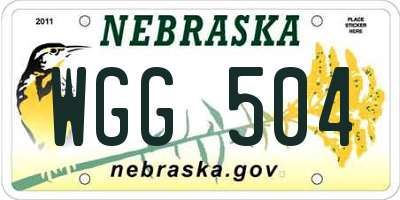 NE license plate WGG504