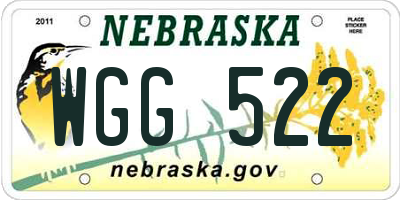 NE license plate WGG522