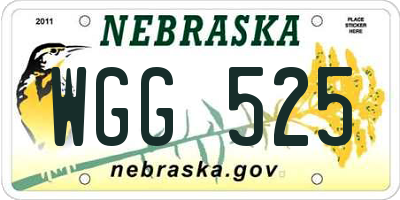 NE license plate WGG525