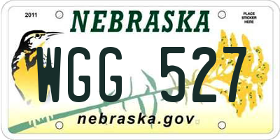 NE license plate WGG527