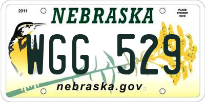 NE license plate WGG529
