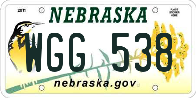 NE license plate WGG538