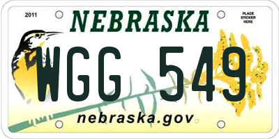 NE license plate WGG549