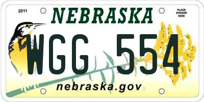 NE license plate WGG554