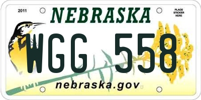 NE license plate WGG558