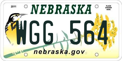 NE license plate WGG564
