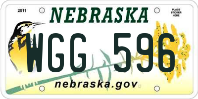 NE license plate WGG596